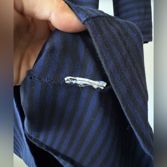 Diesel Black Gold Tshirt Striped Oversized With Side Front Seam Black/Blue M - Picture 5 of 10